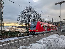 Bavarian Suburban Train And Regional Train Station Starnberg