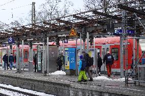 Bavarian Suburban Train And Regional Train Station Starnberg