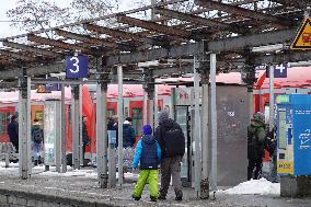 Bavarian Suburban Train And Regional Train Station Starnberg