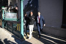 Jamar Banks Arrested And Walked Out By New York City Police Department Officers After Allegedly Stabbing MTA Employee And Man In