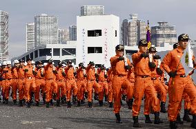 Firefighters' New Year event in Tokyo