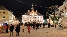 Tartu Town Hall square during Christmas season