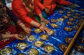 Preparing Chaku For Maghe Sankranti In Kathmandu, Nepal.