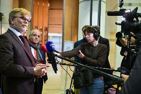 Presser after meetings between political parties and parliamentary groups on the preparation of the 2025 Budget in Paris FA