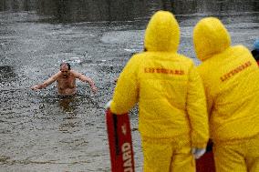 Epiphany celebration in Kyivs Hidropark