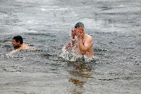 Epiphany celebration in Kyivs Hidropark