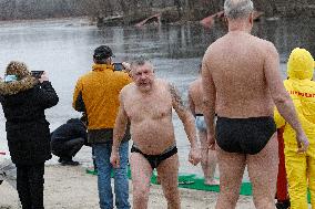 Epiphany celebration in Kyivs Hidropark