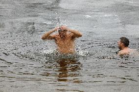 Epiphany celebration in Kyivs Hidropark