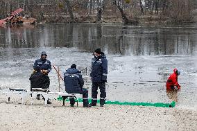 Epiphany celebration in Kyivs Hidropark