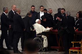 Pope Francis Bergoglio attends the celebration of the Epiphany of the Lord Holy Mass