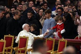 Pope Francis Bergoglio attends the celebration of the Epiphany of the Lord Holy Mass