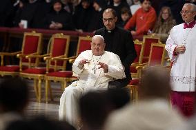 Pope Francis Bergoglio attends the celebration of the Epiphany of the Lord Holy Mass