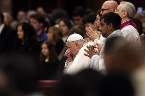 Pope Francis Bergoglio attends the celebration of the Epiphany of the Lord Holy Mass