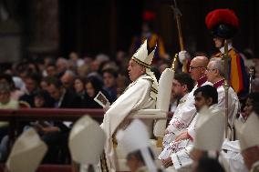 Pope Francis Bergoglio attends the celebration of the Epiphany of the Lord Holy Mass