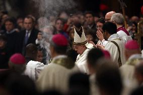 Pope Francis Bergoglio attends the celebration of the Epiphany of the Lord Holy Mass