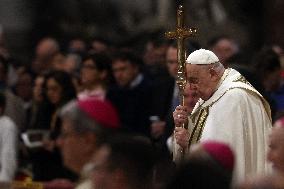 Pope Francis Bergoglio attends the celebration of the Epiphany of the Lord Holy Mass