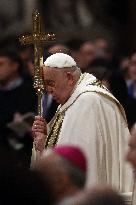 Pope Francis Bergoglio attends the celebration of the Epiphany of the Lord Holy Mass