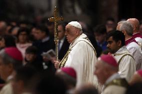 Pope Francis Bergoglio attends the celebration of the Epiphany of the Lord Holy Mass