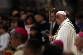 Pope Francis Bergoglio attends the celebration of the Epiphany of the Lord Holy Mass