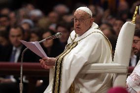 Pope Francis Bergoglio attends the celebration of the Epiphany of the Lord Holy Mass