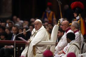 Pope Francis Bergoglio attends the celebration of the Epiphany of the Lord Holy Mass