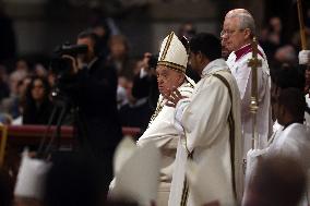 Pope Francis Bergoglio attends the celebration of the Epiphany of the Lord Holy Mass