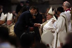 Pope Francis Bergoglio attends the celebration of the Epiphany of the Lord Holy Mass