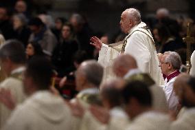 Pope Francis Bergoglio attends the celebration of the Epiphany of the Lord Holy Mass