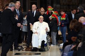 Pope Francis Bergoglio attends the celebration of the Epiphany of the Lord Holy Mass