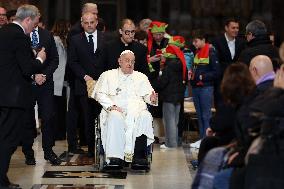 Pope Francis Bergoglio attends the celebration of the Epiphany of the Lord Holy Mass