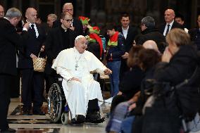 Pope Francis Bergoglio attends the celebration of the Epiphany of the Lord Holy Mass