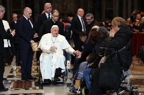 Pope Francis Bergoglio attends the celebration of the Epiphany of the Lord Holy Mass