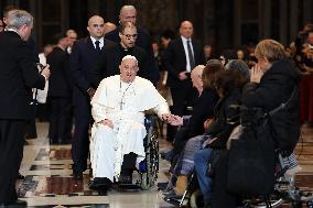 Pope Francis Bergoglio attends the celebration of the Epiphany of the Lord Holy Mass