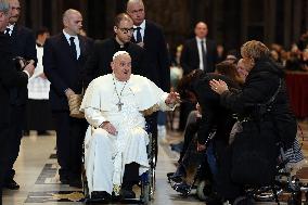 Pope Francis Bergoglio attends the celebration of the Epiphany of the Lord Holy Mass