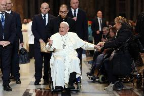 Pope Francis Bergoglio attends the celebration of the Epiphany of the Lord Holy Mass