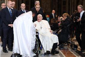 Pope Francis Bergoglio attends the celebration of the Epiphany of the Lord Holy Mass