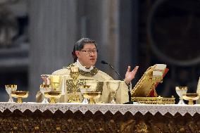 Pope Francis Bergoglio attends the celebration of the Epiphany of the Lord Holy Mass