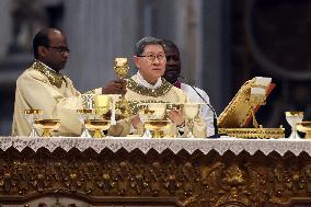 Pope Francis Bergoglio attends the celebration of the Epiphany of the Lord Holy Mass