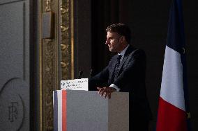 President Macron Delivers His Speech To French Ambassadors - Paris