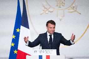 President Macron Delivers His Speech To French Ambassadors - Paris