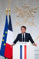 President Macron Delivers His Speech To French Ambassadors - Paris