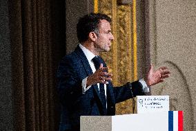 President Macron Delivers His Speech To French Ambassadors - Paris