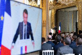 President Macron Delivers His Speech To French Ambassadors - Paris