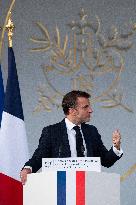 President Macron Delivers His Speech To French Ambassadors - Paris