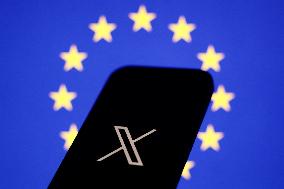 X And European Union Photo Illustrations