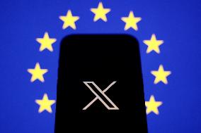 X And European Union Photo Illustrations