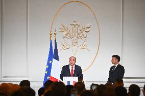 Emmanuel Macron Host The Traditional Epiphany Galette Ceremony - Paris