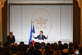 Emmanuel Macron Host The Traditional Epiphany Galette Ceremony - Paris