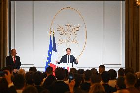 Emmanuel Macron Host The Traditional Epiphany Galette Ceremony - Paris