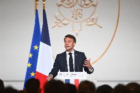 Emmanuel Macron Host The Traditional Epiphany Galette Ceremony - Paris